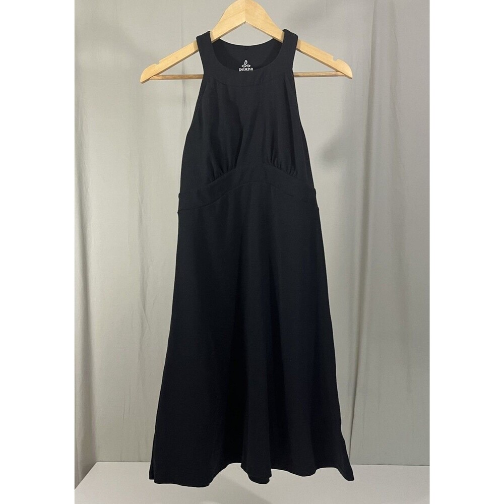 Prana Women's Black Calexico Scoop-Neck Solid Shelf Bra Mini Dress Size XS